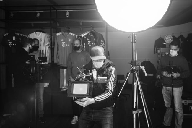 On-set video production team capturing high-quality footage for a commercial