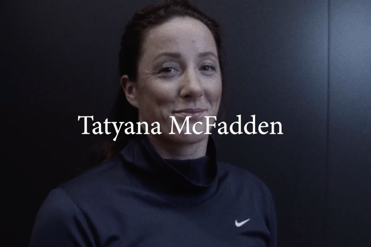 Nike video production showing Tatyana McFadden training in Swiss landscape